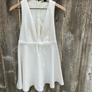 White A-line cut out mini dress, Size S